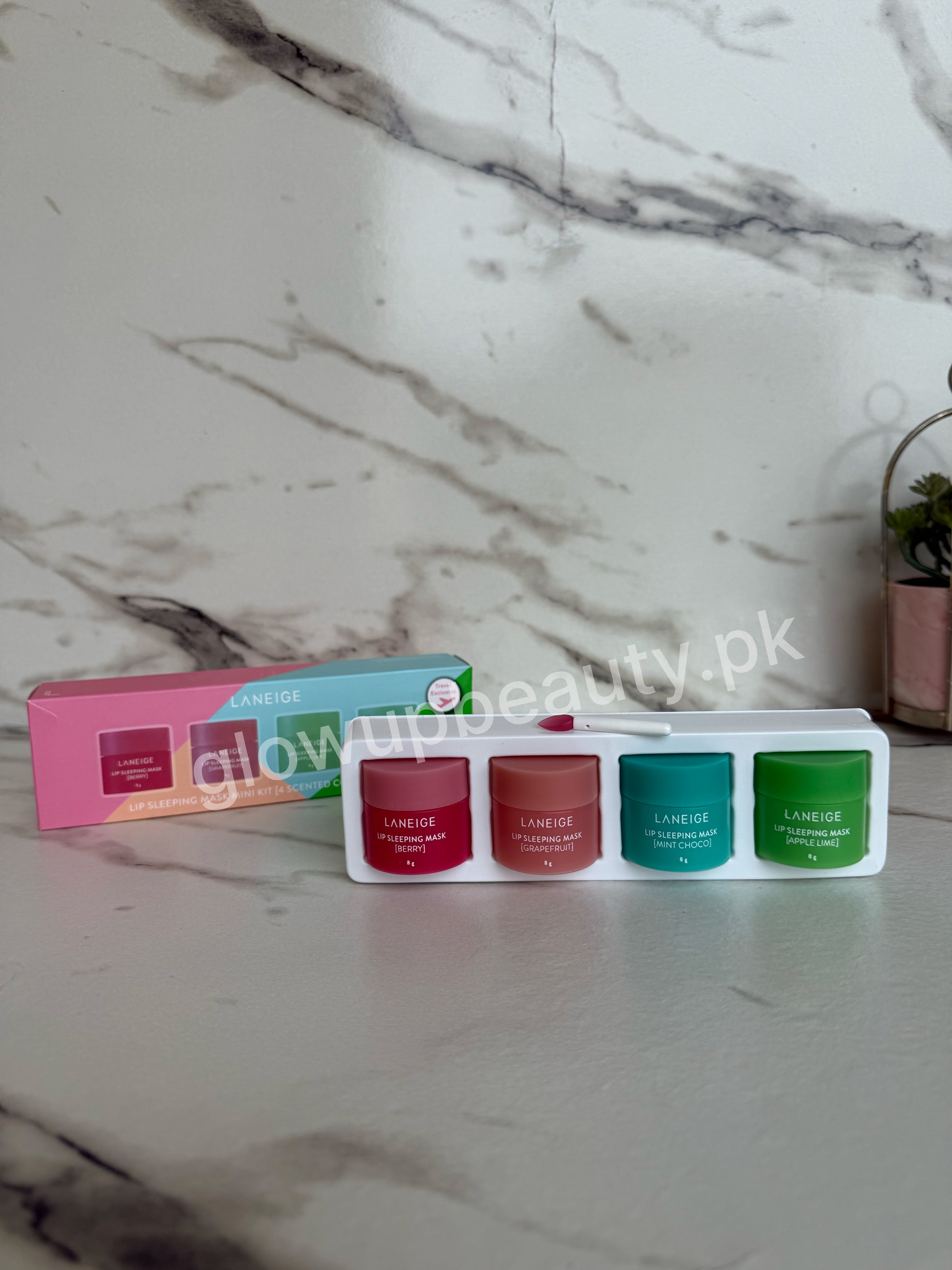 LENEIGE 4 IN 1 LIP SLEEPING MASKS PACK 8 GRAMS EACH WITH SPATULA AND BOX.