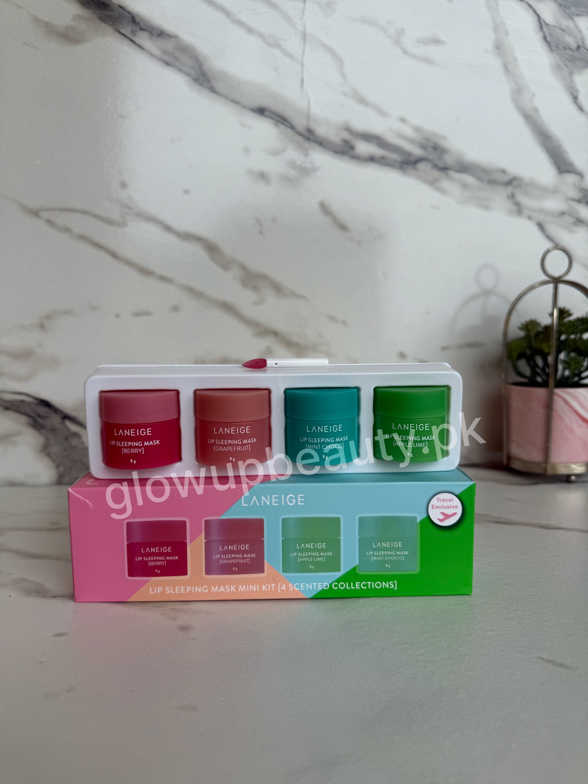 LENEIGE 4 IN 1 LIP SLEEPING MASKS PACK 8 GRAMS EACH WITH SPATULA AND BOX.