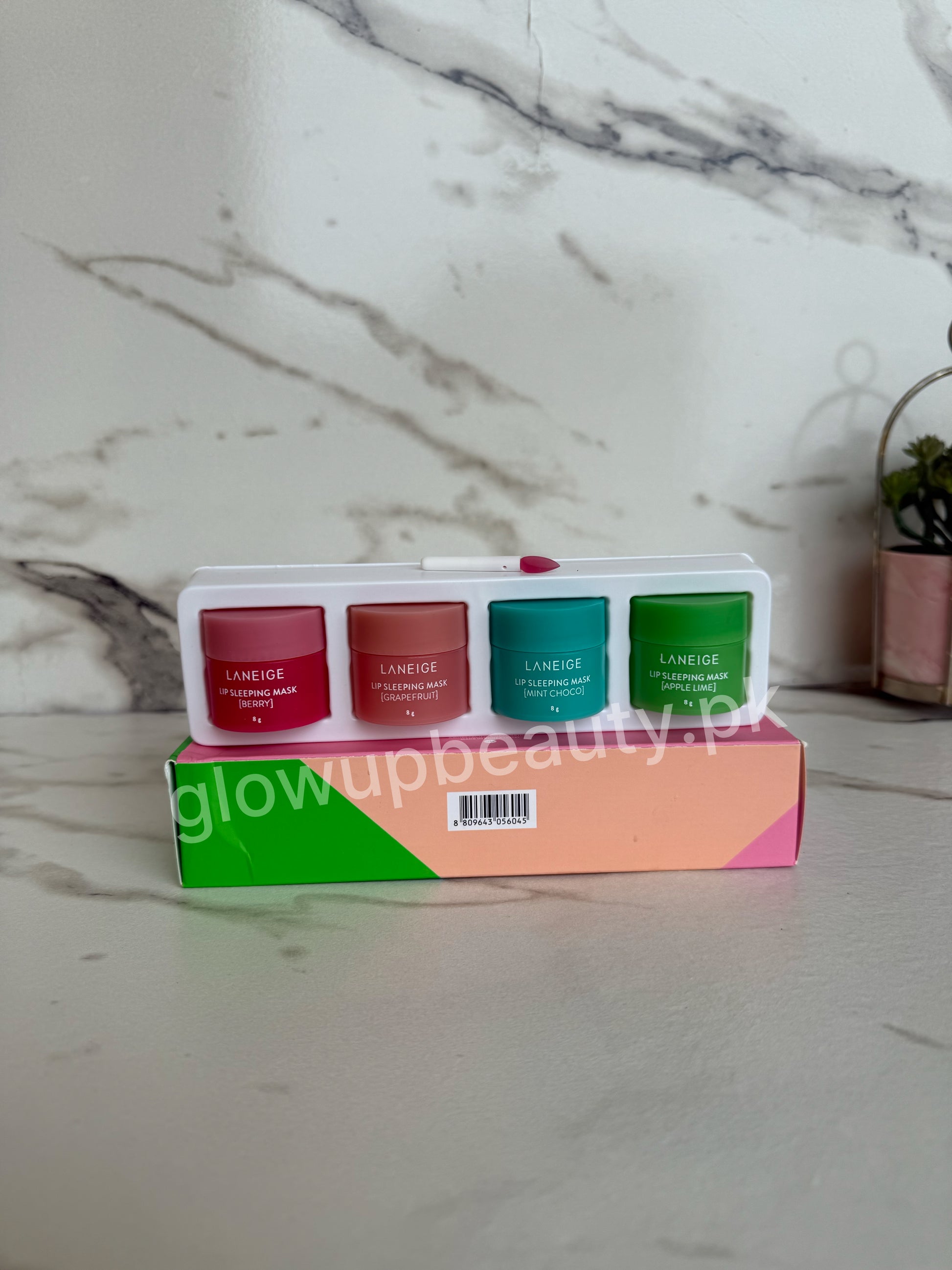 LENEIGE 4 IN 1 LIP SLEEPING MASKS PACK 8 GRAMS EACH WITH SPATULA AND BOX.